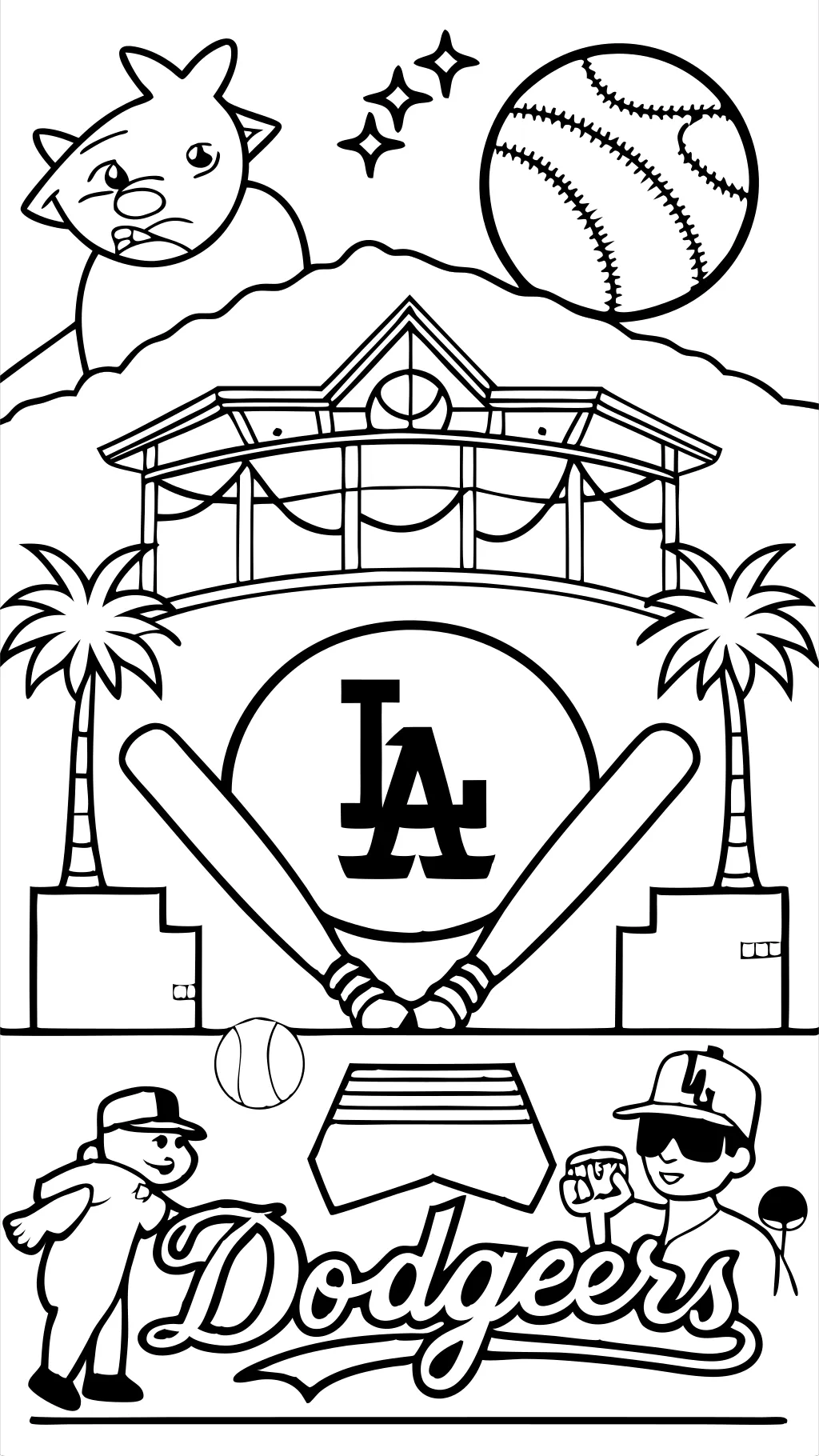 la dodgers coloring pages